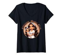 Womens Curvy Spanish Latina Mom Chingona Moms Club La Patrona V-Neck T-Shirt