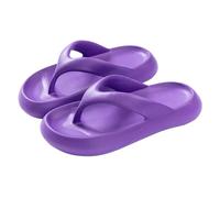 Women's Cushioned Platform Slippers Unisex Comfort Slides Slippers Spring Summer and Autumn Thick Flip Flops Casual Holiday Beach (Purple, 5)