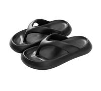 Women's Cushioned Platform Slippers Unisex Comfort Slides Slippers Spring Summer and Autumn Thick Flip Flops Casual Holiday Beach (Black, 4)