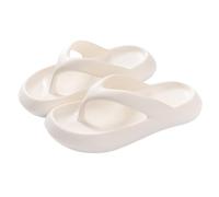 Women's Cushioned Platform Slippers Unisex Comfort Slides Slippers Spring Summer and Autumn Thick Flip Flops Casual Holiday Beach (White, 4)