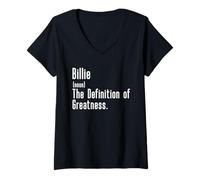 Womens Custom For Billie - Funny Shirt With The Name Billie V-Neck T-Shirt