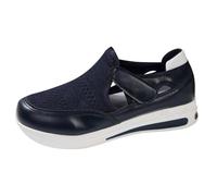 Womens Cut Out Platform Trainers Casual Mesh Sporty Slip On Sneakers Blue