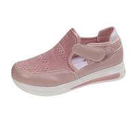 Womens Cut Out Platform Trainers Casual Mesh Sporty Slip On Sneakers Pink