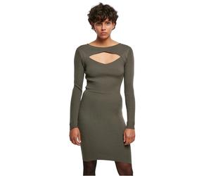 Women's cut-out sweater dress Urban Classics Vert XS