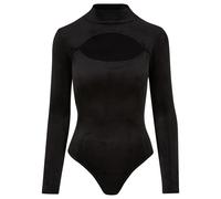 Urban Classics Women's Ladies Velvet Cut-Out Turtleneck Body T-Shirt, Black, L