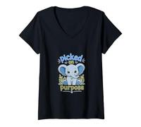Women's Cute Adopted or Stepchild Friend Picked on Purpose V-Neck T-Shirt
