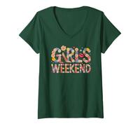 Women's Cute All Girls Weekend Spring Vacation Road Trip Mom Sister V-Neck T-Shirt