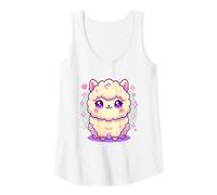 Womens Cute Alpaca Kawaii Style Simple Fluffy Alpaca Japanese Style Tank Top