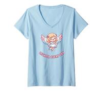 Women's Cute Angel Lighter Every Trans Pride Day Positivity V-Neck T-Shirt