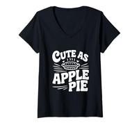 Women's Cute As Apple Pie Sweet Dessert Lovers V-Neck T-Shirt
