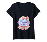 Women's Cute Astronaut Girl Space Character Cosmic Graphic Helmet V-Neck T-Shirt