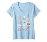 Women's Cute Basset Hound Baking Pastry Chef V-Neck T-Shirt