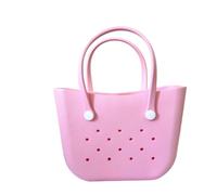 Womens Cute Beach Bag Rubber Tote Bag Waterproof Travel Bags Washable Open Handbags for Summer Swim Sports and Picnic (11 Pink)