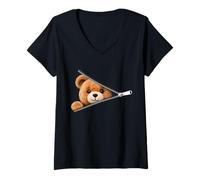 Womens Cute Bear Soft and Charming Child Woman Man V-Neck T-Shirt