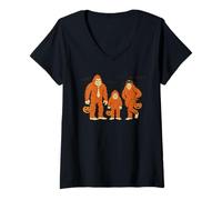 Womens Cute Bigfoot Family Matching Halloween Trick or Treat V-Neck T-Shirt