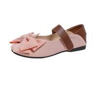 Women's Cute Bowknot Mary Jane Flats Two Tone Faux Leather Casual Shoes Perfect for Dates Parties Daily Wear Pink 6.0
