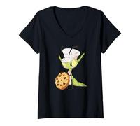Women's Cute Bug Chef Baking Cookie Art V-Neck T-Shirt