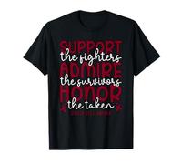 Womens Cute Burgundy Sickle Cell Anemia Awareness T-Shirt