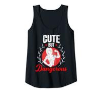 Womens Cute But Dangerous Funny Kick Boxer Kickboxing Graphic Tank Top