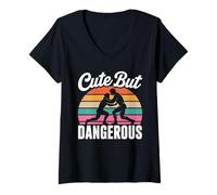 Womens Cute But Dangerous Wrestling Lovers V-Neck T-Shirt
