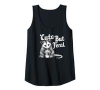 Womens Cute But Feral - Funny Possum Retro Trash Animal Tank Top