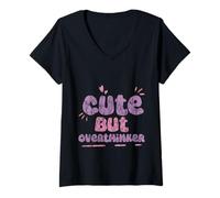Women's Cute But Overthinker Introvert Overthinking Personality - V-Neck T-Shirt