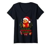 Women's Cute Capybara This is My Christmas Pajama V-Neck T-Shirt