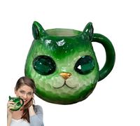 Women's Cute Cat Coffee Cup Tea Cup with Spoon Lid, Stuff Funny Cool Cups | Cat Mug | Geode Crystal Resin Kitten Coffee Cup - Handmade Resin Drinking Bottle Cute Animal Home Decoration