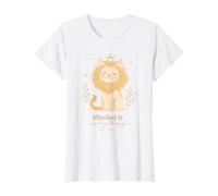 Womens Cute Cat Positive Mindset Quote with Crown and Stars T-Shirt