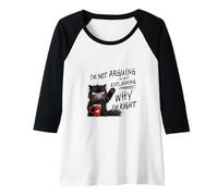Womens Cute Cat with a Coffee Cup in Paw,No Toloerance for Nonsense Raglan Baseball Tee