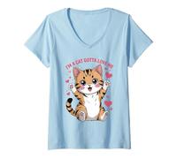Women's Cute Cats Quotes I'm A Cat Love Kitten Kittens V-Neck T-Shirt