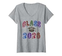 Womens Cute Class of 2026 Senior Yearbook Final Level Memories V-Neck T-Shirt