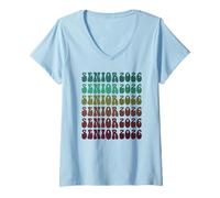 Womens Cute Class of 2026 Seniors 12 Years Later Final Level V-Neck T-Shirt