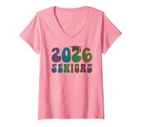 Womens Cute Class of 2026 Seniors Final Level Almost There Girl V-Neck T-Shirt