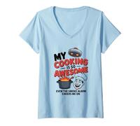 Women's Cute Cookie Baking Cooking Cook Chef Mom Dad V-Neck T-Shirt