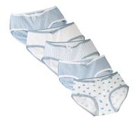 Women's Cute Cotton Briefs - 5 Pack Kawaii Japanese Style Mid Rise Blue Triangle Underwear Full Coverage Soft Sweet Bow Comfy Daily Panties Knickers Lingerie (XL,#1)