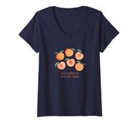 Womens Cute,Delightful Peach,Full of Hope,Everyday Is A Fresh Start V-Neck T-Shirt