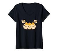 Women's Cute Deviled Eggs Marching Yum Appetizer V-Neck T-Shirt