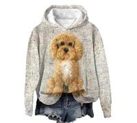 Women's Cute Dog 3D Printed Hoodies Long Sleeve Hooded Pullover Sweatshirts Casual Funny Outdoor Street Top