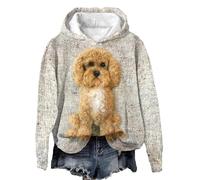 Women's Cute Dog 3D Printed Hoodies Long Sleeve Hooded Pullover Sweatshirts Casual Funny Outdoor Street Top
