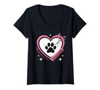Womens Cute Dog Groomer Heart for Dog Grooming Women V-Neck T-Shirt