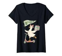 Women's Cute Eighth Grade Back to School Duck Student Design V-Neck T-Shirt