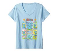 Womens Cute Elephant Ellie Splash Paint Sing Stomp Play V-Neck T-Shirt