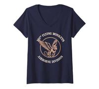 Womens Cute Flying Monkeys Airborne Wizard Potion Magic Force V-Neck T-Shirt