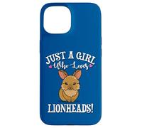 Womens Cute Funny Girl Who Loves Lionhead Rabbits Lover Case for iPhone 15