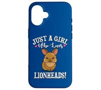 Womens Cute Funny Girl Who Loves Lionhead Rabbits Lover Case for iPhone 16