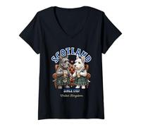 Women's Cute Funny Scotch Terrier Dogs Whiskey Love Scotland V-Neck T-Shirt
