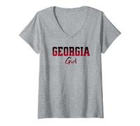 Womens Cute Georgia Girl. for Women and Girls who Love Georgia V-Neck T-Shirt