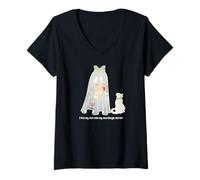 Womens Cute Ghost Bread Era I Put My Soul Into My Sourdough Starter V-Neck T-Shirt