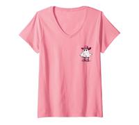 Womens Cute Ghost Western Coquette Aesthetic Halloween Kawaii Girls V-Neck T-Shirt